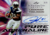 2025 LaDainian Tomlinson Leaf In the Game Used PURPLE FOIL PURE ADRENALINE AUTO 6/6 AUTOGRAPH #PA-LT1 San Diego Chargers HOF