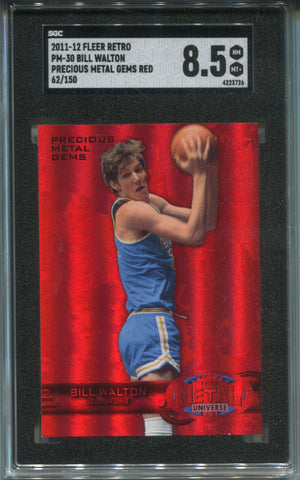2011-12 Bill Walton Fleer Retro RED PRECIOUS METAL GEMS PMG 062/150 SGC 8.5 #PM-30 Portland Trail Blazers 3724