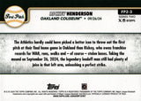 2025 Rickey Henderson Topps Series 2 GREEN FOIL FIRST PITCH 79/99 #FP2-3 Oakland A's HOF