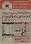 1953 Ralph Kiner Topps #191 Pittsburgh Pirates BV $150