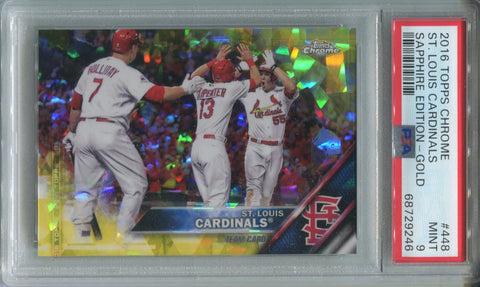 2016 St. Louis Cardinals Topps Chrome Sapphire Edition GOLD SSP 2/5 PSA 9 #448 9246