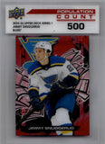 2025-26 Jimmy Snuggerud Upper Deck SERIES 1 POPULATION COUNT 500 ROOKIE RC #PC-22 St. Louis Blues