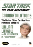 2011 William Lithgow as Dr. Pran Tainer Rittenhouse The Complete Star Trek: The Next Generation Series 1 AUTO AUTOGRAPH #_WILI Inheritance 1