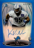 2014 Kyle Van Noy Bowman Chrome BLUE REFRACTOR ROOKIE AUTOGRAPH 31/199 RC AUTO #RCRA-KVN Detroit Lions