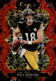 2025 Will Howard Panini Select SUITE LEVEL RED DISCO PRIZM ROOKIE 41/49 RC #352 Pittsburgh Steelers