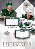 2023-24 Matt Boldy Marco Rossi Upper Deck Ultimate Collection ULTI-MATES DUAL JERSEY #UTM-RB Minnesota Wild
