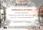 2017 Buster Posey Topps INDEPENDENCE DAY TEAM LOGO PATCH BLACK 13/50 #IDTL-BP San Francisco Giants