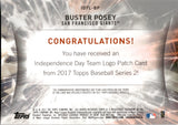 2017 Buster Posey Topps INDEPENDENCE DAY TEAM LOGO PATCH BLACK 13/50 #IDTL-BP San Francisco Giants