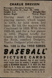 1952 Chuck Dressen Bowman #188 Brooklyn Dodgers BV $25