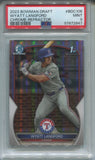 2023 Wyatt Langford Bowman Chrome Draft 1ST BOWMAN PROSPECT REFRACTOR PSA 9 #BDC106 Texas Rangers