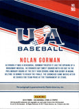 2018 Nolan Gorman Panini USA Baseball Stars & Stripes 18U NATIONAL TEAM SIGNATURES AUTO AUTOGRAPGH #NG St. Louis Cardinals