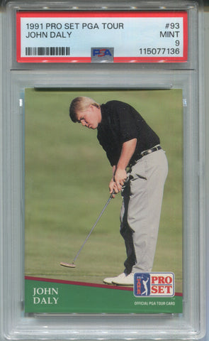 1991 John Daly Pro Set PGA Tour ROOKIE RC PSA 9 #93 7136