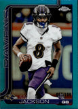 2025 Lamar Jackson Topps Chrome AQUA REFRACTOR 83/199 #24 Baltimore Ravens