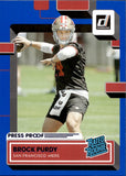 2022 Brock Purdy Panini Donruss RATED ROOKIE PRESS PROOF BLUE RC #374 San Francisco 49ers