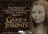 2022 Eline Powell as Bianca Rittenhouse Game of Thrones The Complete Series VOLUME 2 GOLD AUTO AUTOGRAPH #_ELPO