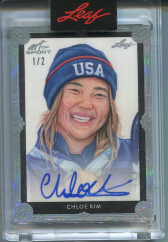 2021 Chloe Kim Leaf Art of Sport SILVER FRAMED AUTO 1/2 AUTOGRAPH #BA-CK1 Snowboarding