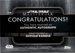 2020 Amanda Hale as Officer Kandia Topps Star Wars Masterwork AUTO AUTOGRAPH #A-AH