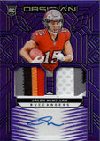 2024 Jalen McMillan Panini Obsidian ROOKIE MATERIAL INK AUTOGRAPH PATCH PURPLE 27/49 AUTO RC #RMI-JMN Tampa Bay Buccaneers