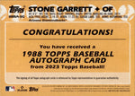 2023 Stone Garrett Topps Series 2 ROOKIE 1988 DESIGN AUTO AUTOGRAPH RC #88BA-SG Arizona Diamondbacks