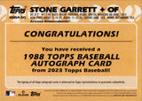 2023 Stone Garrett Topps Series 2 ROOKIE 1988 DESIGN AUTO AUTOGRAPH RC #88BA-SG Arizona Diamondbacks