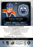 2013-14 Wayne Gretzky Upper Deck The Cup JERSEY 03/25 RELIC #34 Edmonton Oilers HOF