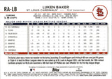 2024 Luken Baker Topps Chrome ROOKIE AUTO AUTOGRAPH RC #RA-LB St. Louis Cardinals 1