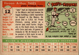 1955 Jake Thies Topps ROOKIE RC #12 Pittsburgh Pirates BV $15