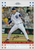 2007 Justin Verlander Topps Chrome WHITE REFRACTOR ROOKIE 534/660 RC #254 Detroit Tigers