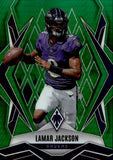 2025 Lamar Jackson Panini Phoenix GREEN HYPER 87/149 #144 Baltimore Ravens