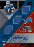 2017 Kenny Golladay Panini Xr ROOKIE TRIPLE SWATCH AUTOGRAPH 19/75 RC AUTO JERSEY #191 Detroit Lions *JERSEY NUMBER*
