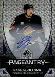 2023-24 Dakota Joshua Upper Deck Sp Authentic PAGEANTRY AUTO Vancouver Canucks #P-37
