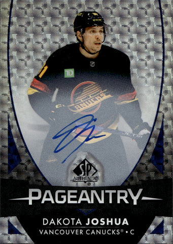 2023-24 Dakota Joshua Upper Deck Sp Authentic PAGEANTRY AUTO Vancouver Canucks #P-37