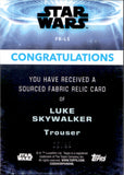 2021 Luke Skywalker Relic Topps Star Wars Battle Plans #FR-LS 65/99 GREEN SOURCED FABRIC RELIC