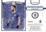 2022-23 Pierre Emerick Relic Aubameyang Panini Chronicles Soccer Premier League #AT-PEA 17/49 PURPLE FOIL TOOLS OF THE TRADE RELIC CHELSEA FC