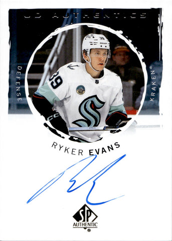 2024-25 Ryker Evans Upper Deck Sp Authentic UD AUTHENTICS AUTO Seattle Kraken #UDA-RE