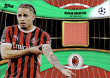2024-25 Noah Okafor Relic Topps UEFA Club Competitions #SR-NO 88/99 GREEN FOIL SUPERSTARS RELIC AC MILAN