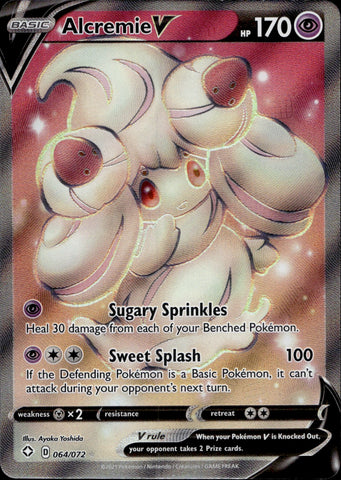 2021 Alcremie V Sword & Shield SHINING FATES FULL ART HOLO #064/072