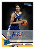 2019-20 Jordan Poole Panini Donruss RATED ROOKIE AUTO AUTOGRAPH RC #226 Golden State Warriors