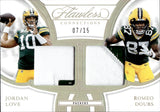 2025 Jordan Love Romeo Doubs Panini Flawless CONNECTIONS HOLO GOLD DUAL PATCH 07/15 RELIC #FC-GB Green Bay Packers