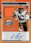 2021 Anthony Schwartz Donruss Optic ROOKIE ORANGE JERSEY AUTO 14/25 AUTOGRAPH RELIC RC #RPA-ASC Cleveland Browns