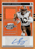 2021 Anthony Schwartz Donruss Optic ROOKIE ORANGE JERSEY AUTO 14/25 AUTOGRAPH RELIC RC #RPA-ASC Cleveland Browns