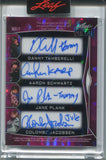 2025 Brandon Quinton Adams Matt Doherty Garette Henson Marguerite Moreau Danny Tamberelli Aaron Schwartz Jane Plank Colombe Jacobsen Leaf Metal PINK ICE AUTO 3/5 AUTOGRAPH #SC-1 Mighty Ducks