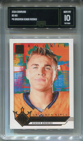 2024 Bo Nix Panini Donruss GRIDIRON KINGS ROOKIE RC GMA 10 #6 Denver Broncos 1380