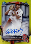 2025 Chen-Wei Lin Bowman Chrome 1ST BOWMAN YELLOW REFRACTOR AUTO 23/75 AUTOGRAPH #CPA-CL St. Louis Cardinals