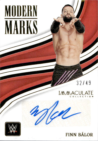 2023 Finn Balor Panini Immaculate Collection WWE MODERN MARKS AUTO 32/49 AUTOGRAPH #MM-FBL Monday Night Raw