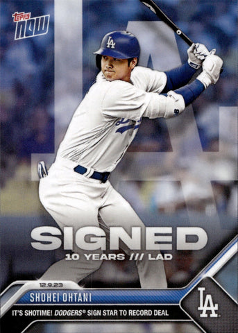 2023 Shohei Ohtani Topps Now OFF-SEASON SIGNED #OS-21 Los Angeles Dodgers 10