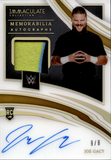 2022 Joe Gacy Panini Immaculate Collection WWE ROOKIE ACETATE SHIRT AUTO 8/8 AUTOGRAPH RELIC RC #105 NXT