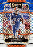 2022 Kyle Pitts Panini Select Draft Picks BLUE WHITE SQUARES #81 Atlanta Falcons