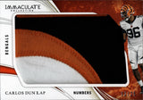 2020 Carlos Dunlap Panini Immaculate JUMBO NUMBERS PATCH 12/25 RELIC #IL45 Cincinnati Bengals