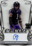 2023 Quentin Johnston Leaf Trinity ROOKIE CLEAR AUTO 56/99 AUTOGRAPH #CA-QJ1 Los Angeles Chargers
